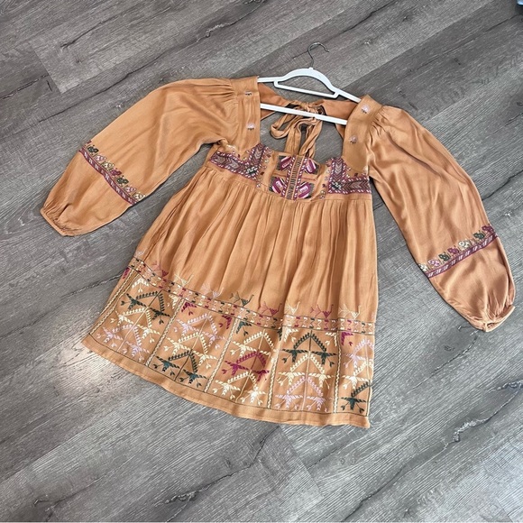 Free People Women's Rhiannon Embroidered Babydoll Dress, Size X-Small - Picture 2 of 8